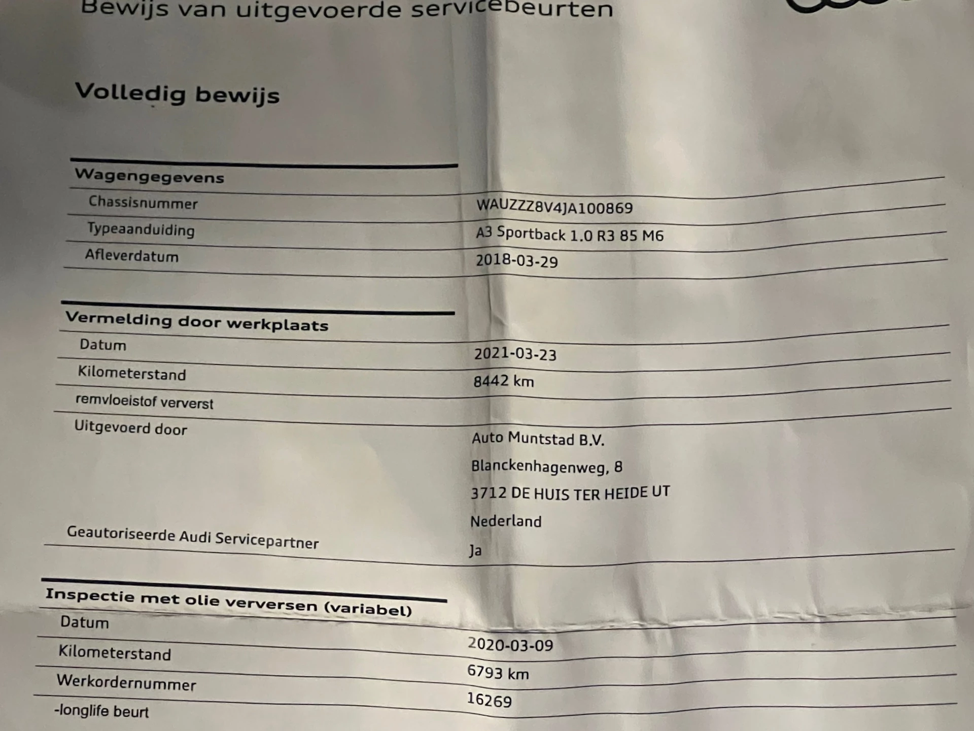 Hoofdafbeelding Audi A3