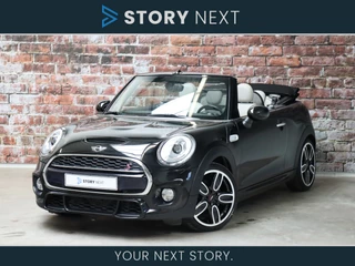 MINI Cooper S Cabrio Chili Serious Business Automaat / Navigatie Professional / John Cooper Works Pakket / Leder / 18 Inch / Harman Kardon / LED / Sportstoelen / Lichtpakket / Achteruitrijcamera / DAB / Stoelverwarming / Climate Control /
