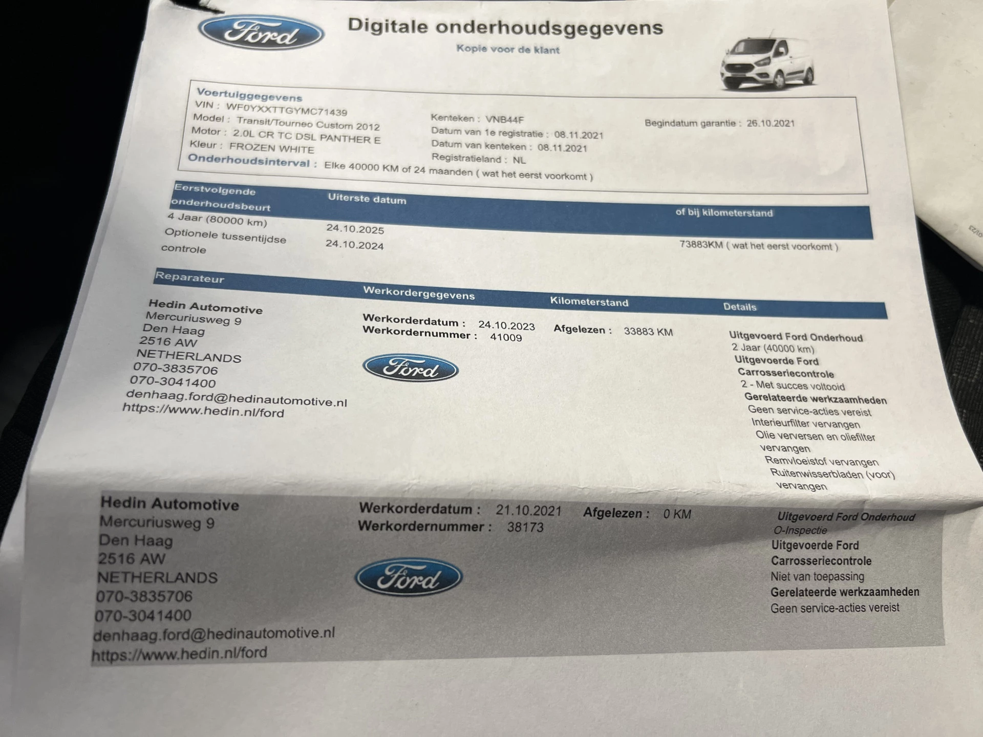 Hoofdafbeelding Ford Transit Custom