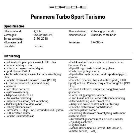 Hoofdafbeelding Porsche Panamera