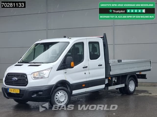 Ford Transit 155PK Open Laadbak Dubbel Cabine Dubbellucht 3,5t Trekhaak Airco Cruise Pritsche Pickup Open Box 2m3 Airco Dubbel cabine Trekhaak Cruise control