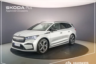 Hoofdafbeelding Škoda Enyaq iV Skoda Enyaq iV 60 Sportline 180pk Automaat Adaptive cruise control, Achteruitrijcamera, Navigatie, Stoelverwarming, Stuurwiel verwarmd, Parkeersensoren, LED verlichting, App connect