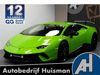 Hoofdafbeelding Lamborghini Huracán Lamborghini Huracán Lamborghini Huracán 5.2 V10 LP640-4 Performante 471kW/640pk DCT7 CARBON BUCKET SEATS + NAVIGATIE + LIFT + KERAMISCHE REMMEN + CENTRE LOCKS + FORGED CARBON INTERIEUR + ACHTERSPOILER + ALA + ALCANTARA + LED VERLICHTING + CAMERA + 20" LM-VELGEN!!