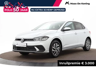 Volkswagen Polo Life Edition 1.0 TSI 95 pk 5 versn. Hand · Airconditioning automatisch, 2-zone (climatronic) · Velgen 'essex', 15 inch lichtmetaal · MEGA Sale Prijs is incl inruilbous