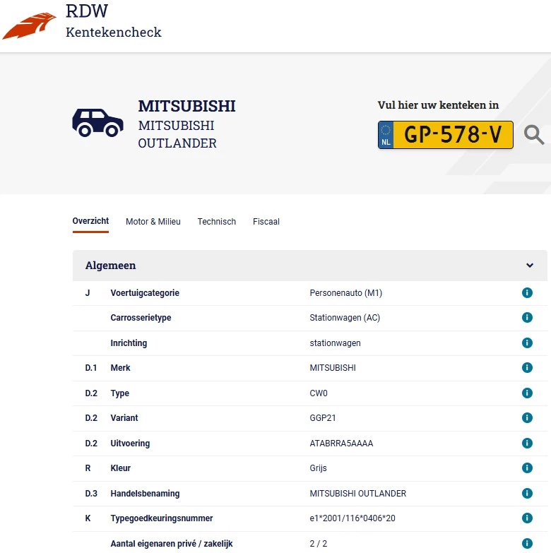 Hoofdafbeelding Mitsubishi Outlander