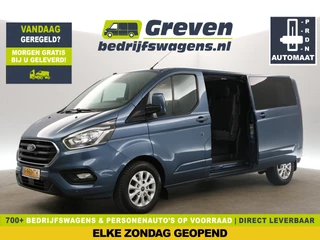 Ford Transit Custom 300 2.0 TDCI L2H1 Limited Dubbele Cabine 6 Persoons Automaat 2xSchuifdeur Airco Camera Cruise Carplay LED Navi PDC 16"LMV