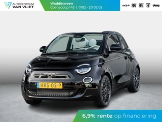 Fiat 500e Cabrio La Prima 42 kWh | SOH 99% | 17% Bijtelling | Clima | Cruise | Leder | 17" | Priv Glass | Winter Pack | JBL Sound | BSM | Apple Carplay