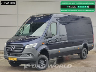 Mercedes Sprinter 319 CDI Automaat 4x4 L3H2 Blauw Metallic LED Navi Camera 4WD Allrad Airco Cruise L3 Maxi 14m3 Airco Cruise control