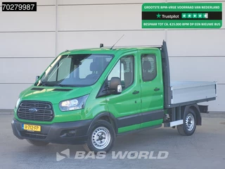Ford Transit 130pk Open Laadbak Dubbel Cabine Trekhaak Airco Euro6 Pritsche Pickup Open Box Airco Dubbel cabine Trekhaak Cruise control