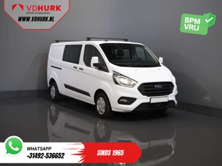 Ford Transit Custom 2.0 TDCI L2 Trend DC Dubbel Cabine BPM VRIJ! Stoelverw./ Carplay/ 2.7t Trekverm./ Navi/ PDC/ Cruise
