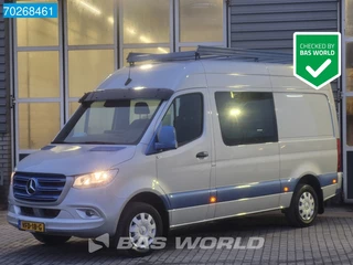 Mercedes Sprinter 319 CDI V6 190PK Automaat L2H2 Dubbel Cabine 3.5T trekhaak Navi Camera Airco Cruise Doka Mixto 7m3 Airco Dubbel cabine Trekhaak Cruise control