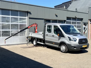 Ford Transit 350 2.0 TDCI L3H1 DC Laadkraan Telefoonverbinding 3-Persoons Telefoonverbinding 1e eigenaar Pick up p-up bakwagen Euro 6 Bpm vrij voor ondernemers