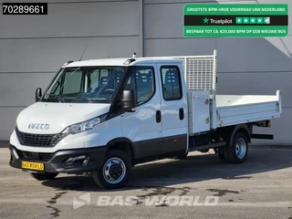 Iveco Daily 35C16 3.0L Open Laadbak met Kist Dubbel Cabine Dubbellucht 3,5t Trekhaak Airco Cruise Euro6 Pritsche Pickup Open Box 2m3 Airco Trekhaak Cruise control