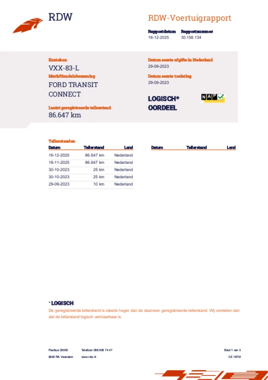 Hoofdafbeelding Ford Transit Connect