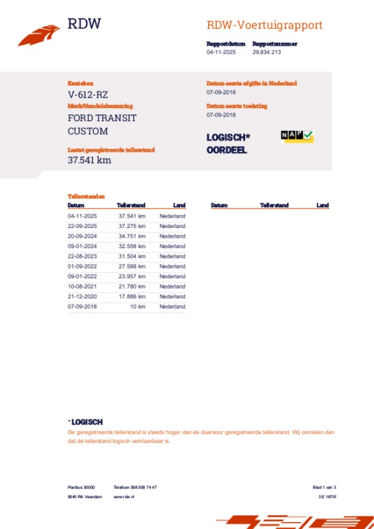 Hoofdafbeelding Ford Transit Custom