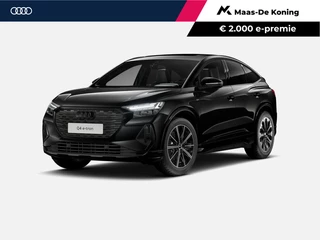Hoofdafbeelding Audi Q4 Sportback e-tron Audi Q4 Sportback e-tron 45 quattro S Edition Competition 286 PK · Sonos Premium sound · Trekhaak elek. wegklapbaar · Elektrische voorstoelen