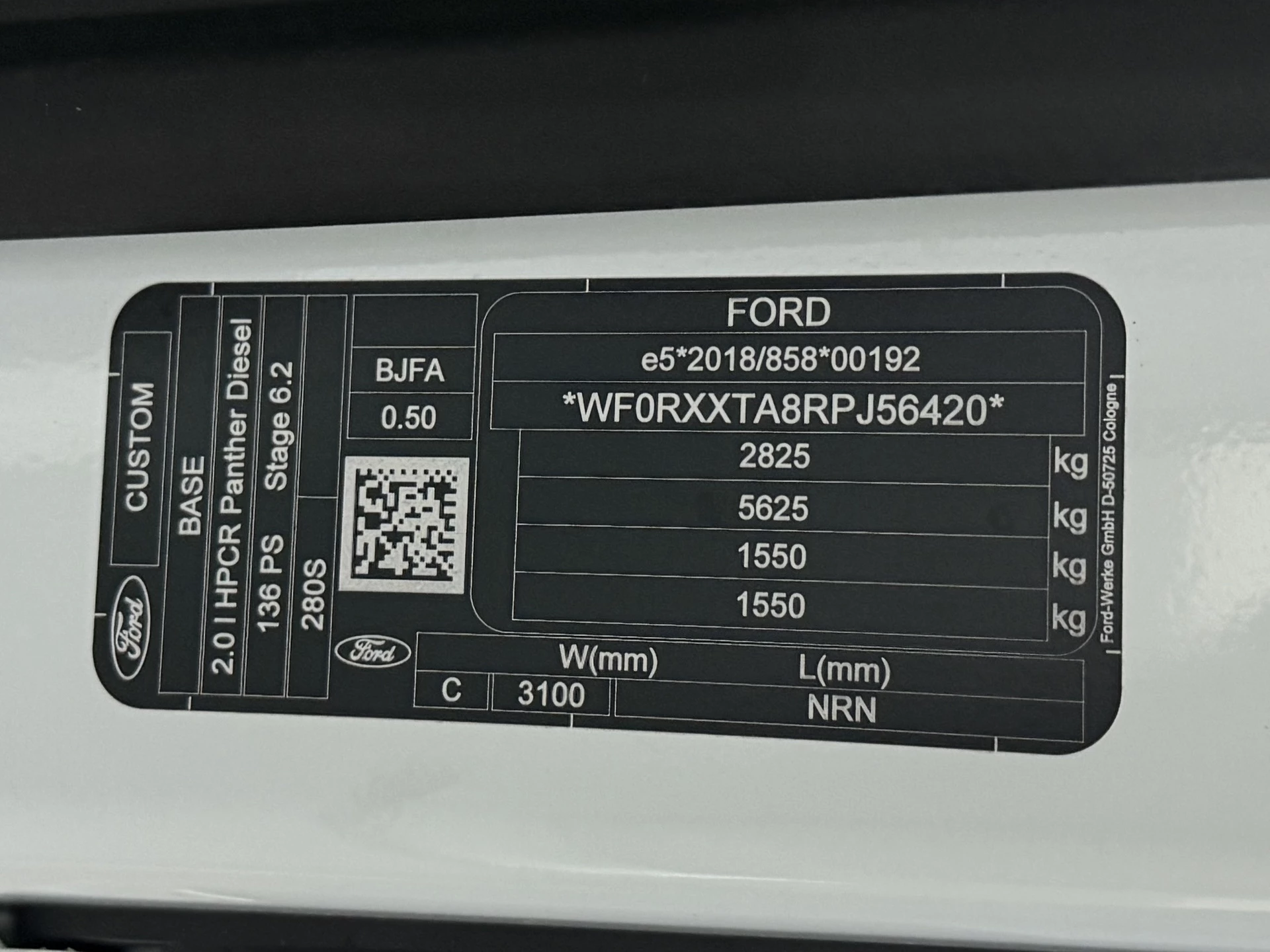 Hoofdafbeelding Ford Transit Custom
