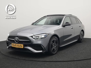 Mercedes-Benz C-Klasse Estate 300 e AMG Night Plug In Hybrid 320pk Dealer O.H. PHEV | Panodak | Trekhaak af Fabriek | Alcantara Sportstoelen Verwarmd | Sfeerverlichting | Navigatie | Apple Carplay | Virtual | Camera | DAB |