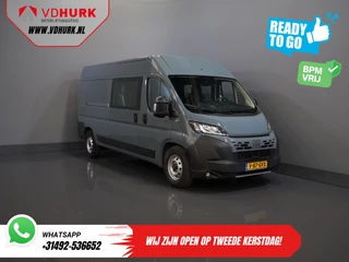 Fiat Ducato 2.2 MJ 180 pk Aut. L3H2 DC Dubbel Cabine BPM VRIJ! 6 Pers./ 2x Schuifdeur/ Climate/ 2.5t Trekverm./ Cruise/ Camera/ Trekhaak