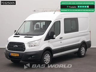 Ford Transit 105pk Dubbel Cabine L2H2 Trekhaak Airco Cruise Parkeersensoren v+a Imperiaal Euro6 L2 DC Doka Mixto Airco Trekhaak Cruise control