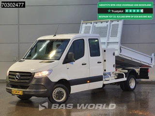 Mercedes Sprinter 514 CDI Kipper met Kist Dubbel Cabine Dubbellucht 3,5 Trekhaak Airco Cruise Euro6 Tipper Benne Kieper Airco Trekhaak Cruise control