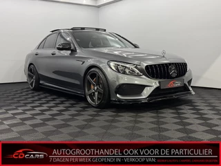 Mercedes-Benz C-Klasse 180 AMG Sport Pano, Half leder, Camera, Burmester, Stoelverwarming, Keyless start, Cruise control, Trekhaak