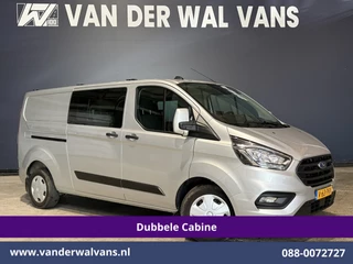Ford Transit Custom 2.0 TDCI 131pk L2H1 Dubbele Cabine Euro6 Airco | 5-Zits | Camera | Apple Carplay | LED | 2800kg Trekhaak Android Auto, Cruisecontrol, Parkeersensoren, Stoelverwarming, Verwarmde voorruit, Dakdragers