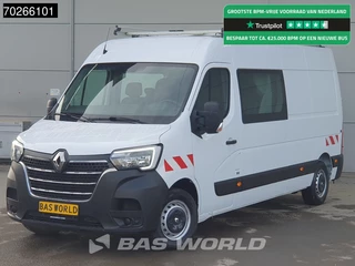 Renault Master 180PK L3H2 Dubbel Cabine Imperiaal Camera Trekhaak DC Doka Mixto 9m3 Airco Dubbel cabine Trekhaak Cruise control