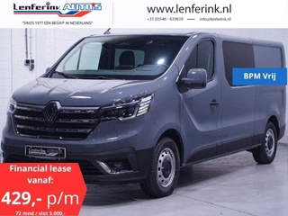 Renault Trafic 2.0 dC1 150 pk Dubbel Cabine BPM vrij Airco Camera Apple Carplay, LED Koplampen, Digital Dashbord, Cruise, Nieuw