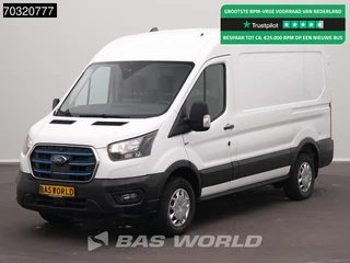 Hoofdafbeelding Ford E-Transit Ford e-Transit 184pk Elektrisch 68kWh 317km WLTP L2H2 Hoog Dak Navi Airco Cruise Parkeersensoren v+a SYNC4-Display CarPlay L2 Airco Cruise control