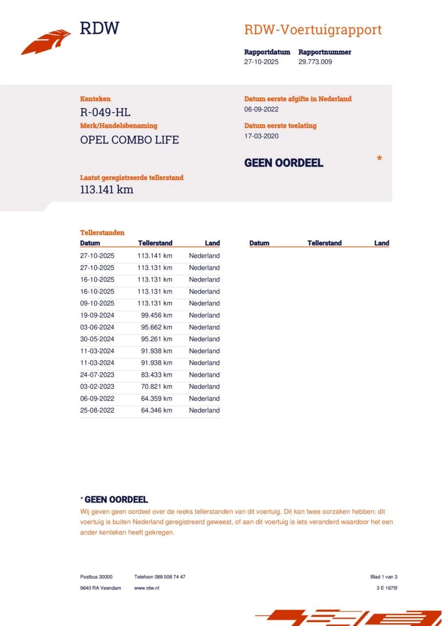 Hoofdafbeelding Opel Combo