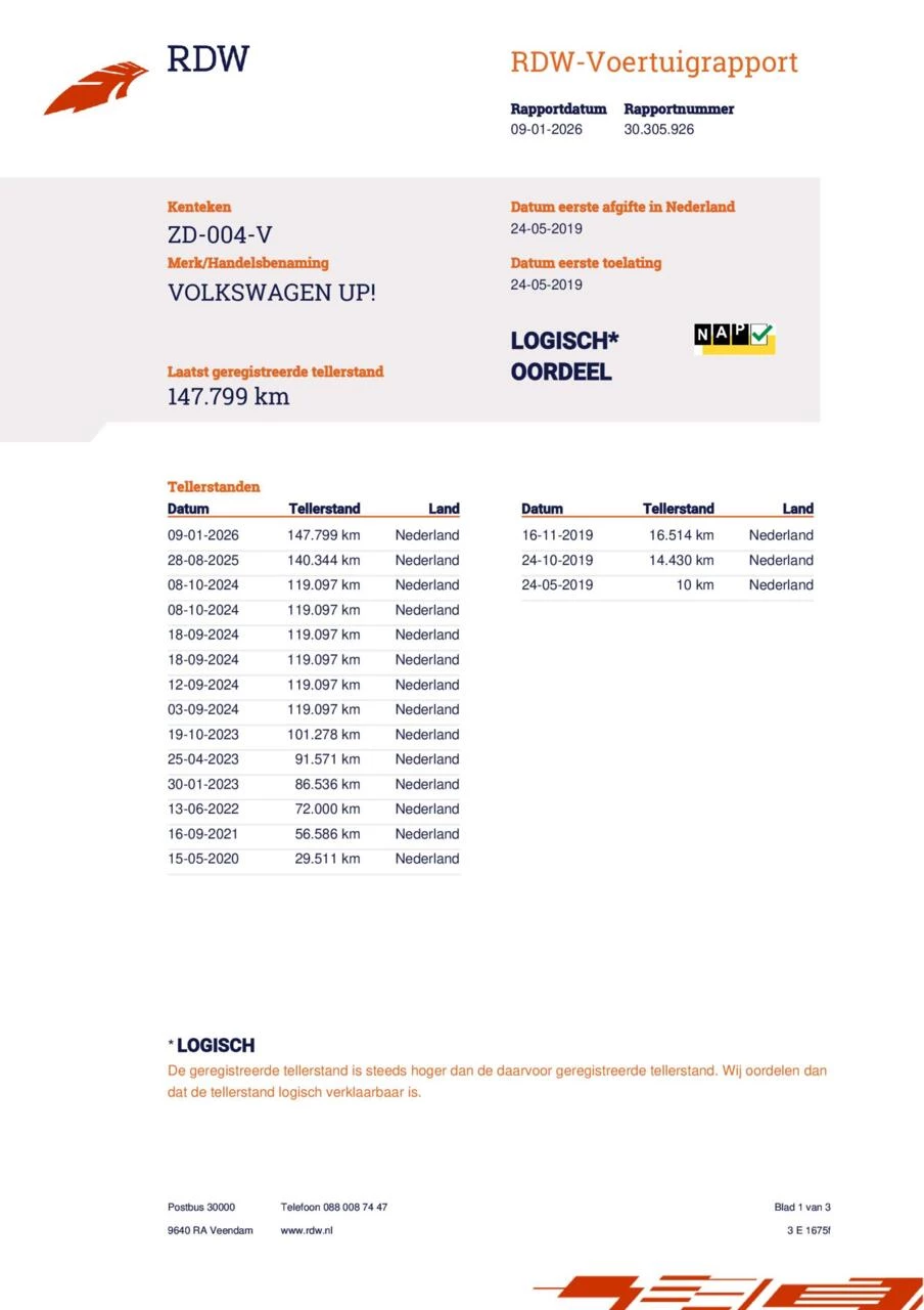 Hoofdafbeelding Volkswagen up!