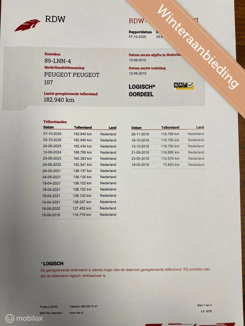 Hoofdafbeelding Peugeot 107