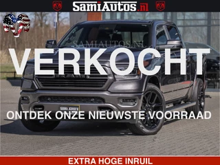 Dodge Ram Pick-Up SPORT | 5.7 V8 4X4 | 22 ICH WHEELS | 12 INCH MULTIMEDIA | MEMORY SEAT | BED STEP | 3500KG | GRANITE CRYSTAL | PRINS LPG | CRUISE | FULL LED | ALARM K3 | UITLAAT KLEP SYSTEEM ALS NIEUW!