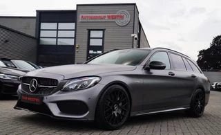 Mercedes-Benz C-klasse Estate AMG 43 4MATIC | Burmester | Panorama | Designo Matte Grey | Luxe Leder / Alcantara | Camera | NIEUW