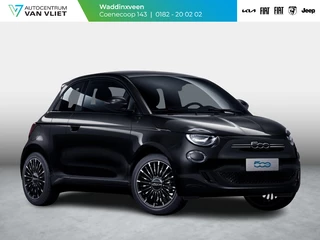 Fiat 500e 3+1 La Prima 42 kWh | Clima | Cruise | Leder | 17" | Priv Glass | Winter Pack | BSM | Apple Carplay | Panorama Dak