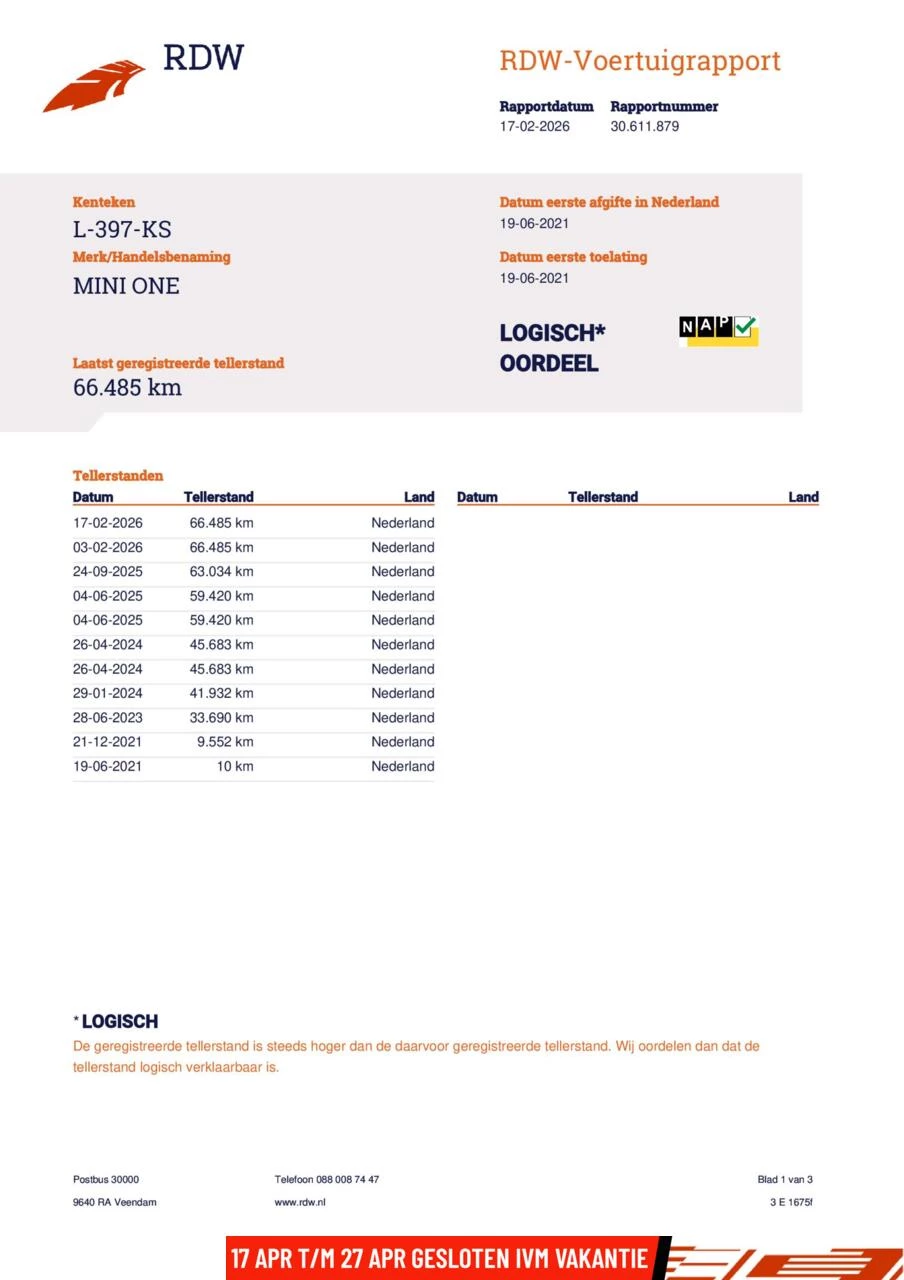 Hoofdafbeelding MINI One