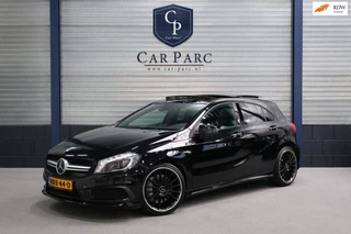 Hoofdafbeelding Mercedes-Benz A-Klasse Mercedes-Benz A-klasse AMG 45 4MATIC 361+PK LED/PANORAMADAK/KUIP+LEER+S.VERWARMING+MEMORY/19" LMV/CAM/CRUISE/ECC/12 MDN GARANTIE!