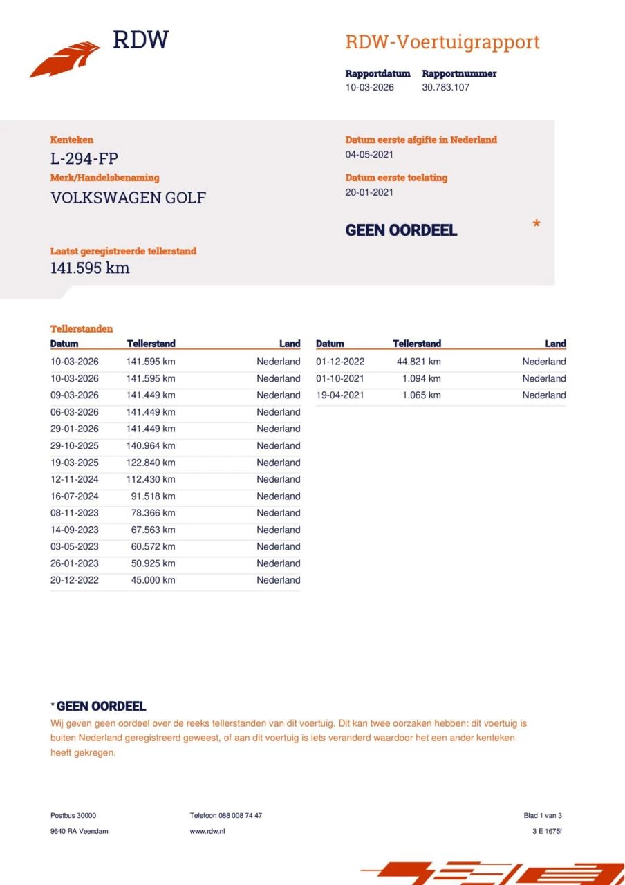 Hoofdafbeelding Volkswagen Golf