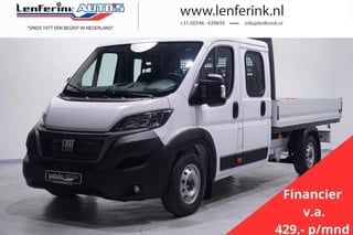 Fiat Ducato 2.2 Mjet 140 pk Dubbel Cabine va 429,- p/m 7-Zits Pick Up/Open Laadbak LxBxH 330x202x40 cm, Airco, Nieuw