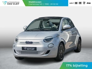 Fiat 500e Cabrio La Prima 42 kWh | 17% Bijtelling | Clima | Cruise | Leder | 17" | Priv Glass | Winter Pack | JBL Sound | BSM | Apple Carplay