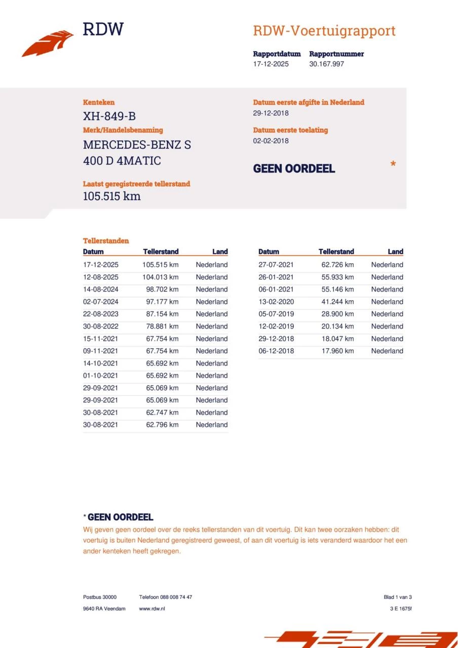 Hoofdafbeelding Mercedes-Benz S-Klasse