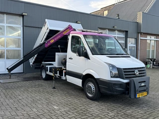 Volkswagen Crafter 2.0 TDI 140pk Kipper Laadkraan Openlaadbak Airco Cruise controle Trekhaak 3000kg trekgewicht 2-Persoons Nido voorbereiding Pick-up Euro 5 Ex gemeente Bpm vrij