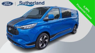 Ford Transit Custom 320 2.5 PHEV L2H1 Sport DC 233pk | 0,99% Renteactie! | Dubbele Cabine | Dubbele zijschuifdeur | Inklapbare trekhaak | 19 inch lichtmetalen Sport velgen (mat zwart) | Verwarmbaar stuurwiel | Navigatie systeem