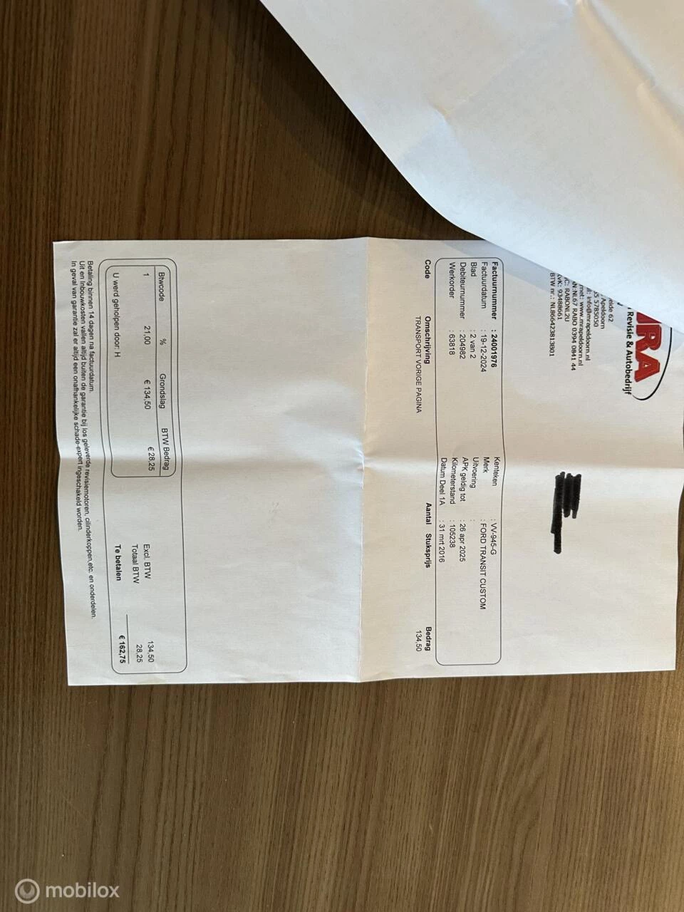 Hoofdafbeelding Ford Transit Custom