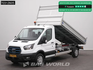 Hoofdafbeelding Ford E-Transit Ford e-Transit 184pk COMING SOON! Elektrisch 68kWh 310km WLTP Kipper Airco Cruise Camera CarPlay Open Laadbak Airco Cruise control