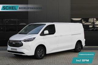 Hoofdafbeelding Ford E-Transit Custom Ford E-Transit Custom 340 L2H1 Limited 65 kWh 218pk - 2x Schuif - LED - 360 Camera - B&O - ACC - Navi - Stoel/Stuurverwarming - Rijklaar