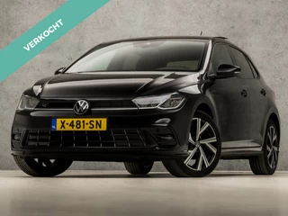 Volkswagen Polo 1.0 TSI R-Line Sport Automaat (SCHUIFDAK, 2X R-LINE, DIGITAL COCKPIT, APPLE CARPLAY, GROOT NAVI, SPORTSTOELEN, STOELVERWARMING, SFEERVERLICHTING,  ZWART HEMEL, NIEUWSTAAT)