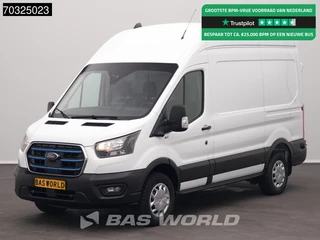 Ford e-Transit 184pk Elektrisch 68kWh 317km WLTP L2H3 Hoog Dak Navi Airco Cruise Parkeersensoren v+a SYNC4-Display CarPlay L2 Airco Cruise control