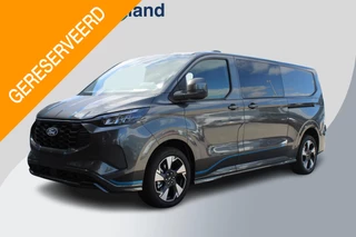 Ford Transit Custom 320 2.5 PHEV L2H1 Sport DC | Gereserveerd t/m 14-2-2026  | 233pk |  Dubbele Cabine | Dubbele zijschuifdeur | Inklapbare trekhaak | 19 inch lichtmetalen Sport velgen (mat zwart) | Verwarmbaar stuurwiel | Navigatie systeem